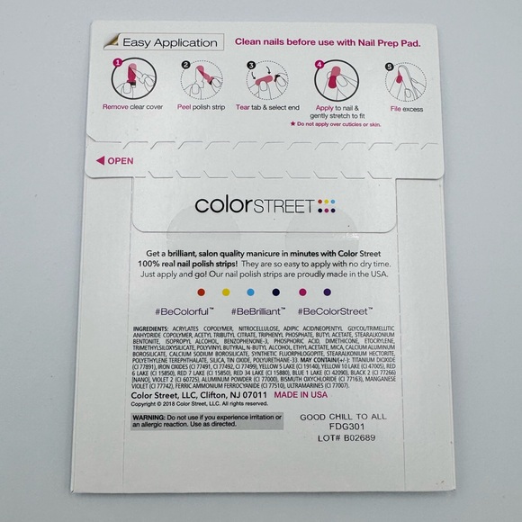 Color Street Easy Peel & Stick Polish Strips “Good Chill To All” - Picture 2 of 4